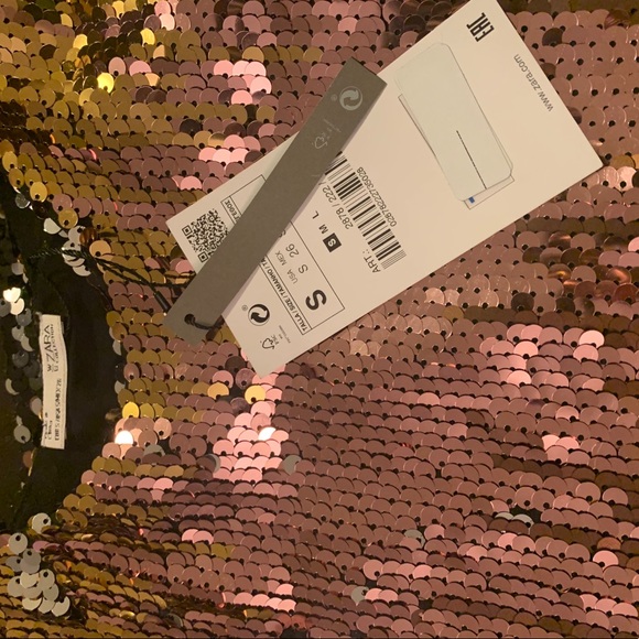 NEW ZARA PINK & GOLD SEQUIN SLEEVELESS TOP- SMALL - Picture 11 of 11